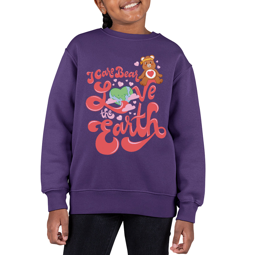 Care Bears Tenderheart Bear Love The Earth Kid's Sweatshirt product image 1