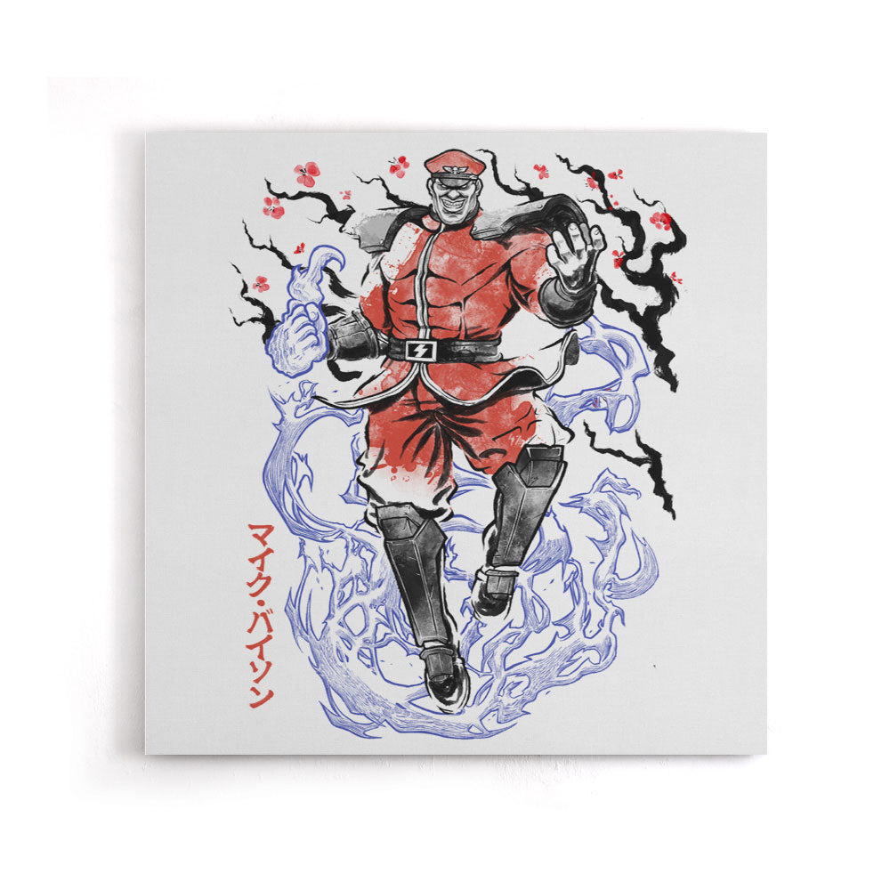 Crimson Dictator Sumi-e - Canvas Print