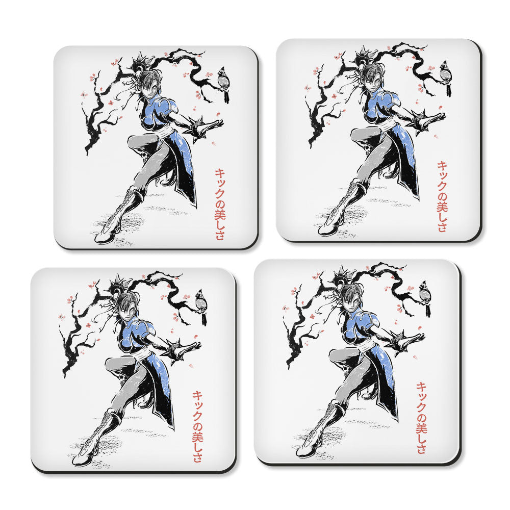 Kicking Beauty Sumi-e - Coasters product image 3