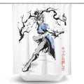 Kicking Beauty Sumi-e - Shower Curtain
