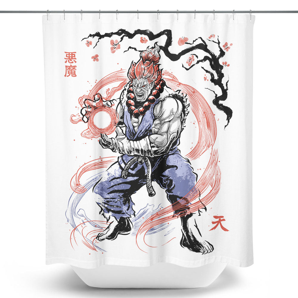Master of the Fist Sumi-e - Shower Curtain