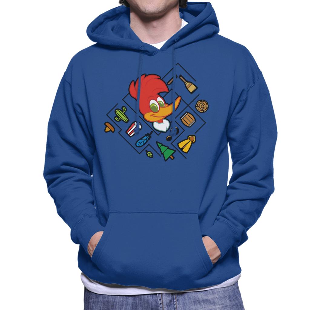 Woody Woodpecker Character Head With Icons Men's Hooded product image 4