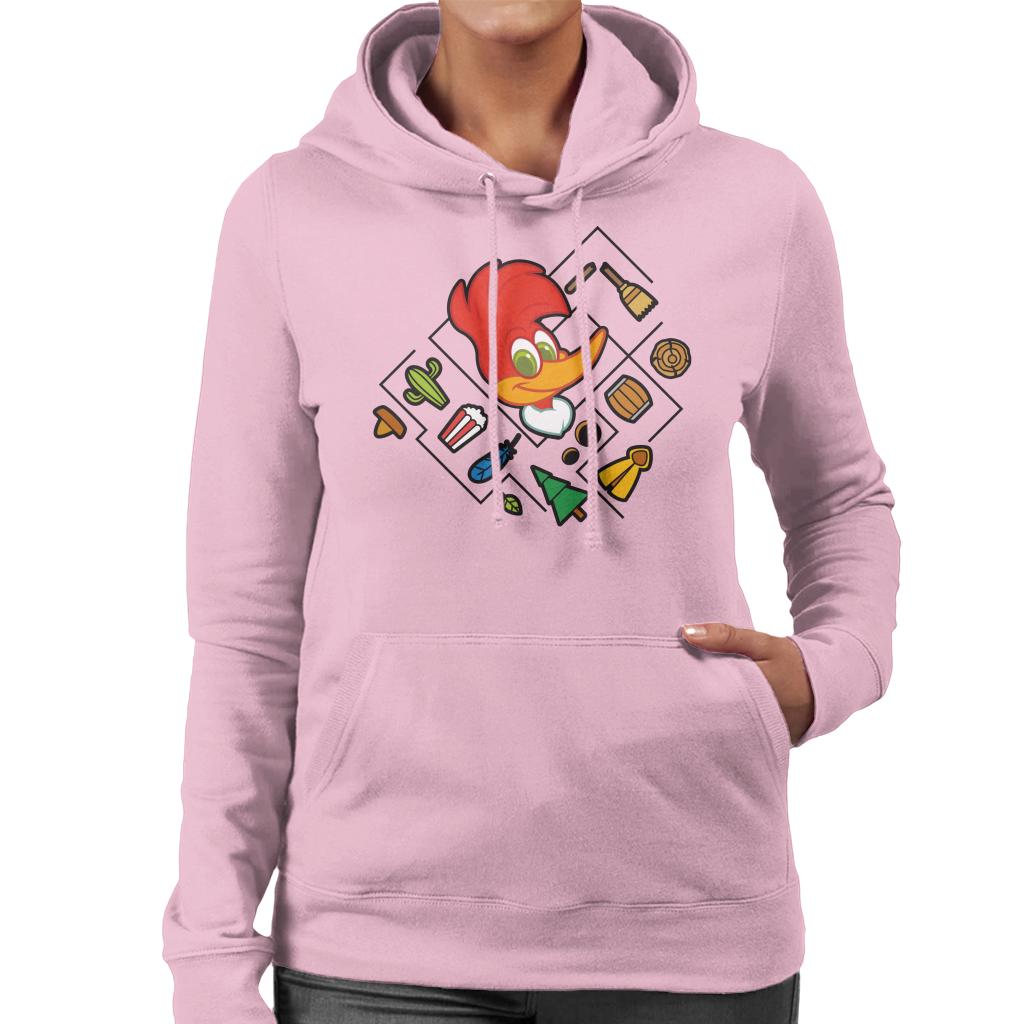 Woody Woodpecker Character Head With Icons Women's Hooded product image 6