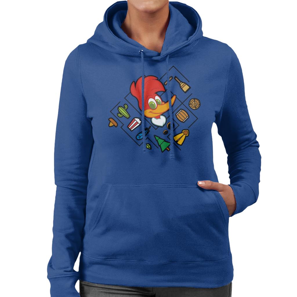 Woody Woodpecker Character Head With Icons Women's Hooded product image 4