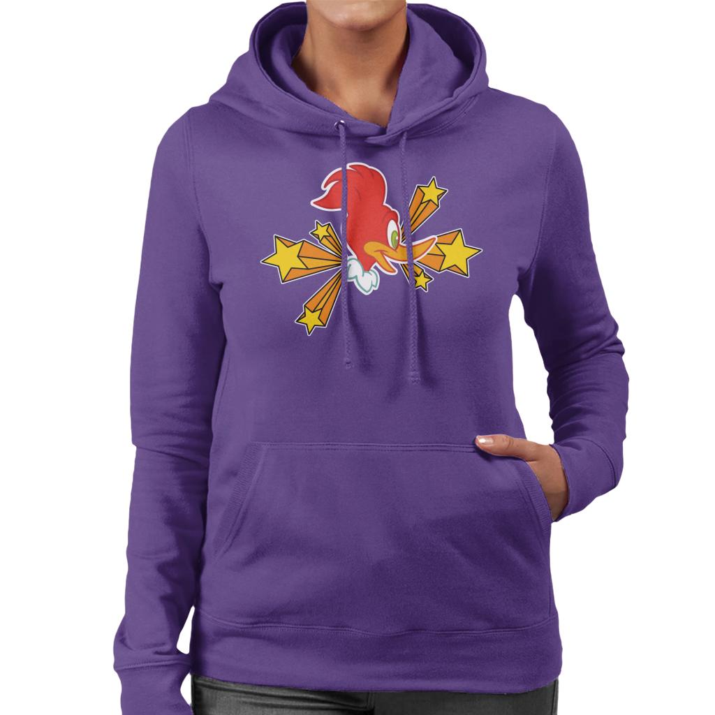 Woody Woodpecker Character Head With Stars Women's Hooded product image 4