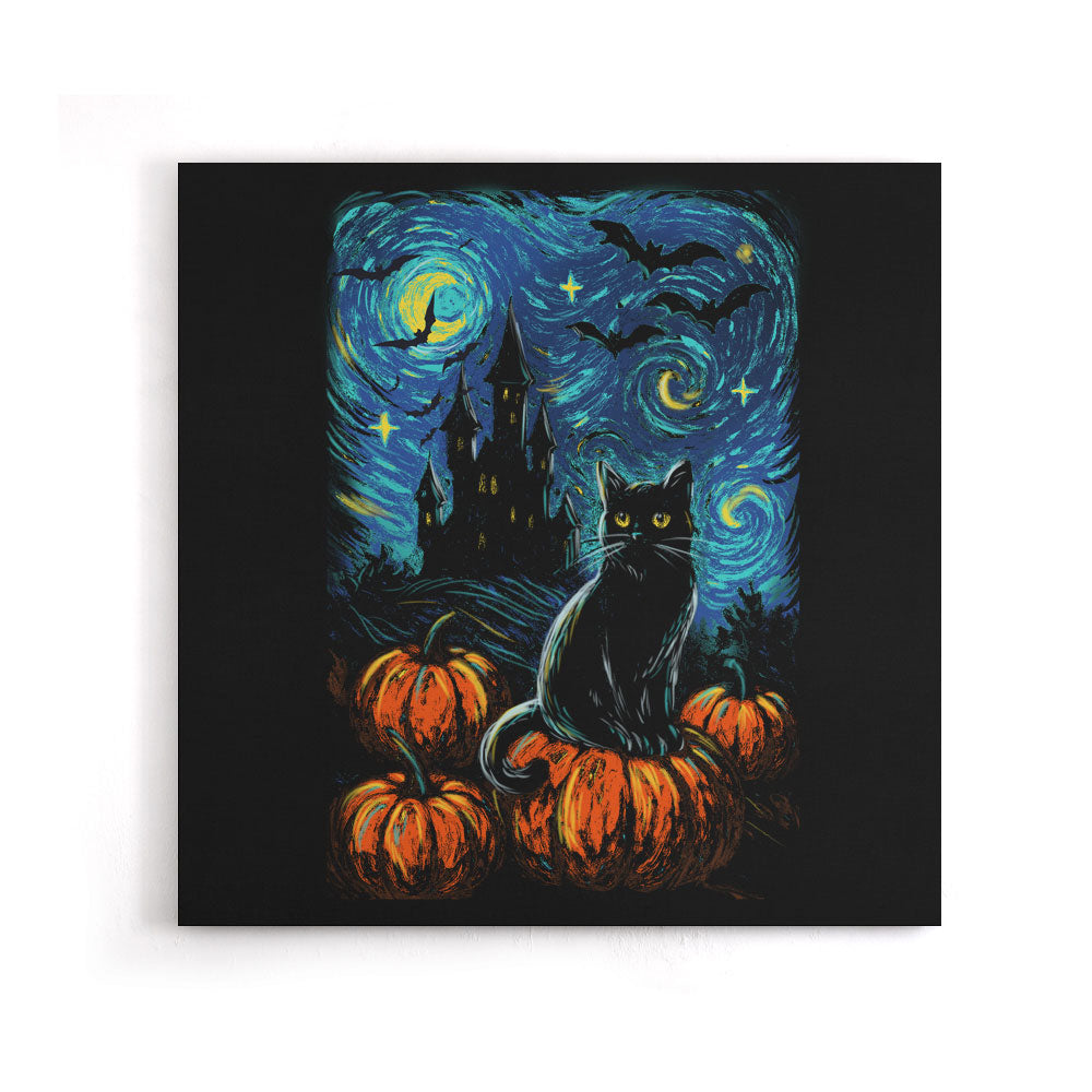 Starry Black Cat - Canvas Print