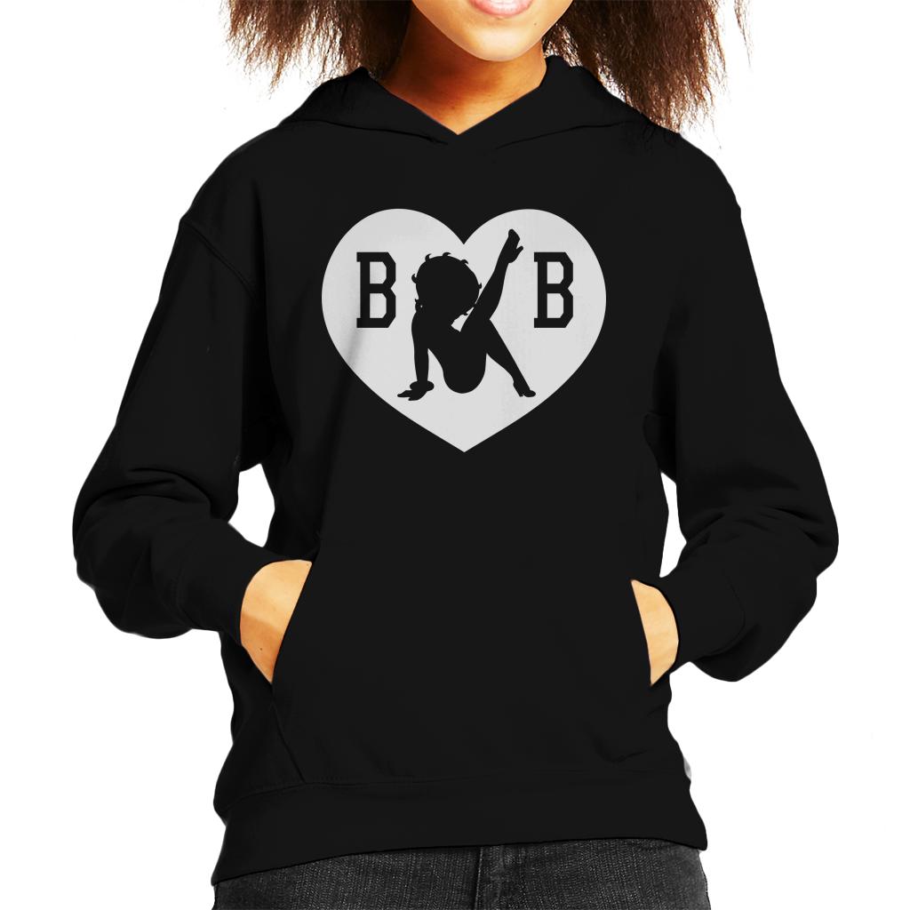Betty Boop B B Love Heart Silhouette Kid's Hooded Sweatshirt product image 1