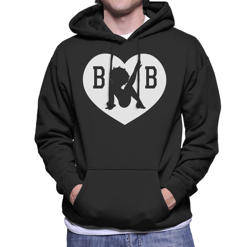 Betty Boop B B Love Heart Silhouette Men's Hooded Sweatshirt product image 1