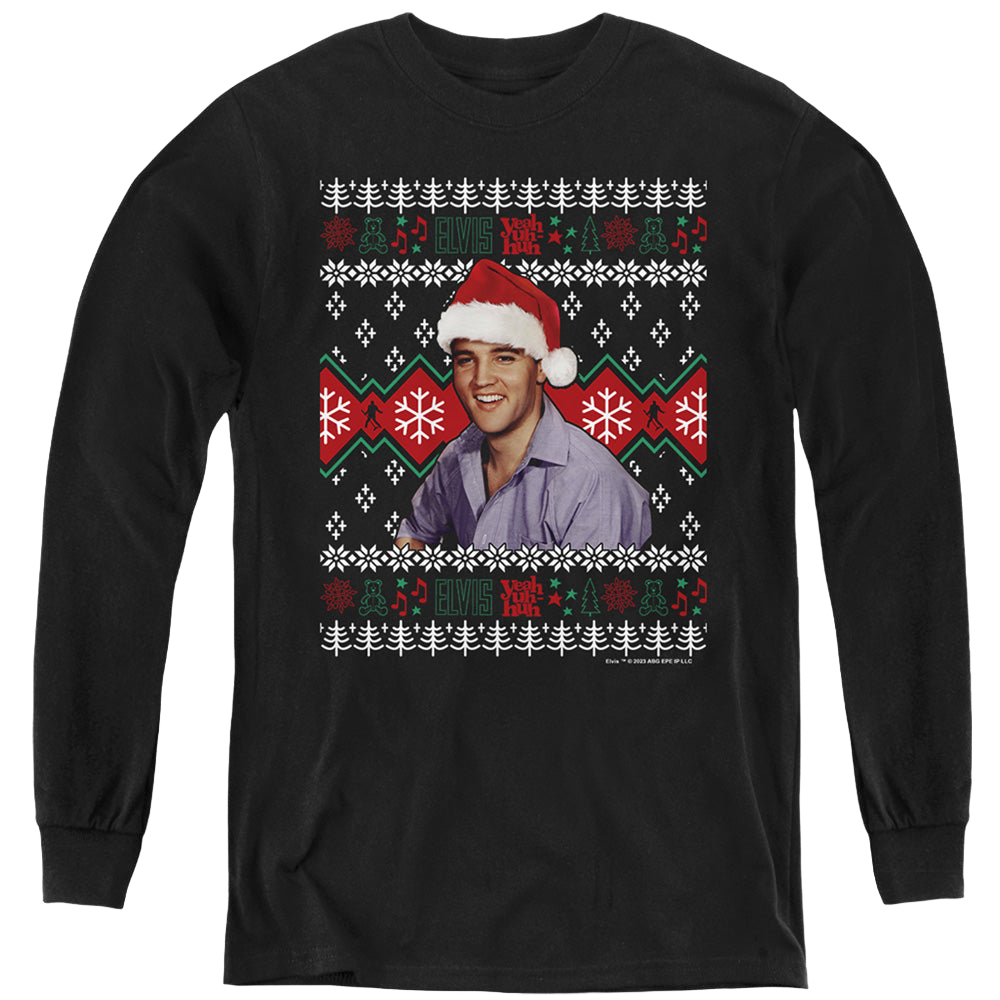 Elvis Presley Ugly Christmas Sweater - Youth Long Sleeve product image 1