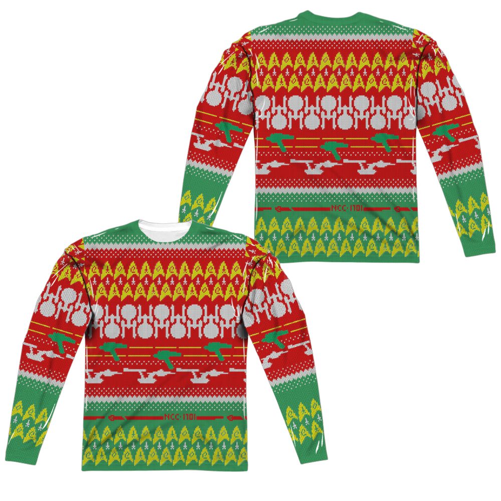 Star Trek The Original Series Trek Pattern (Front/Back Print) - Men's All-Over Print Long Sleeve